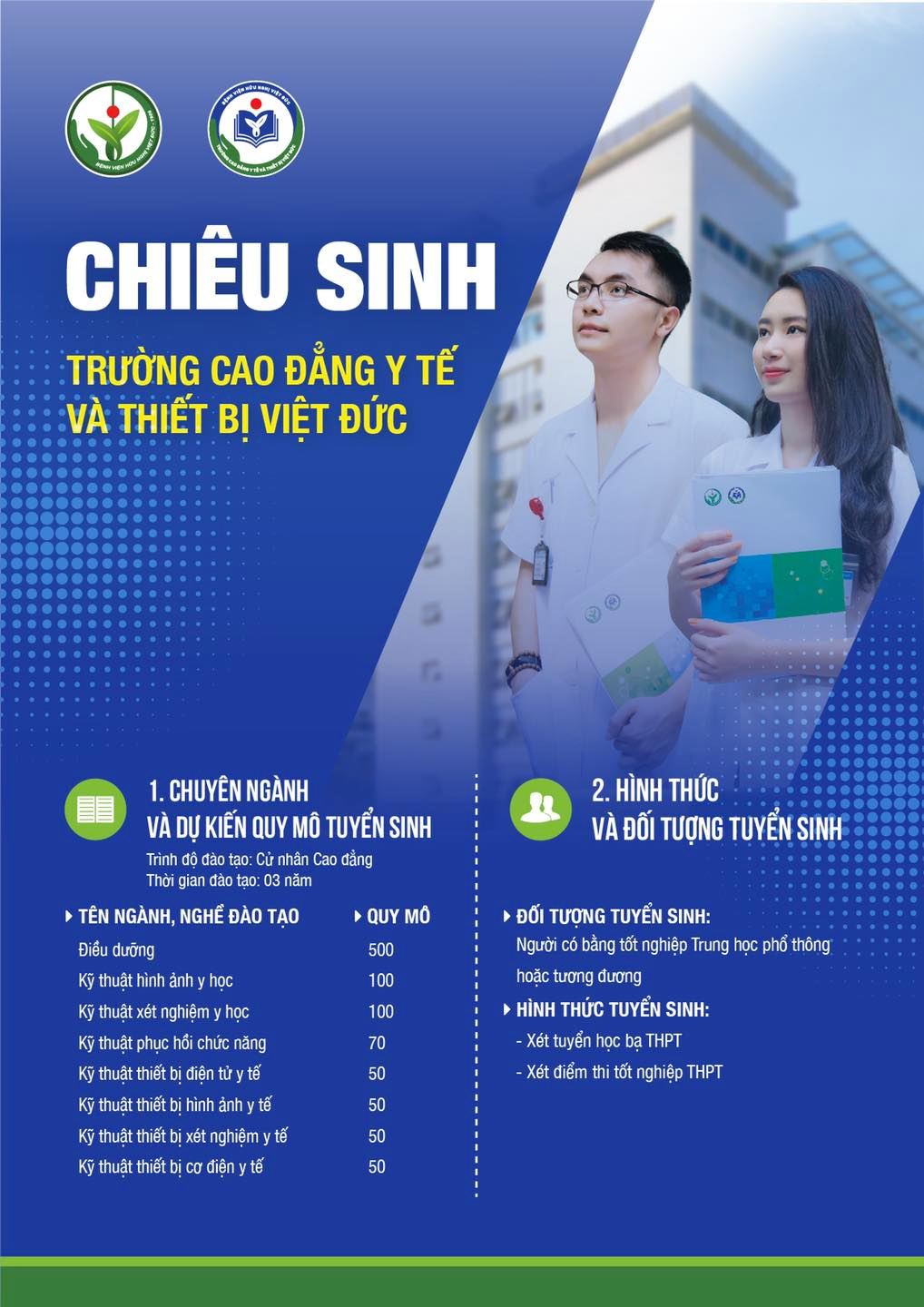 Chiêu sinh Trường Cao đẳng Y tế và Thiết bị Việt Đức - Bệnh viện Việt  ĐứcBệnh viện Việt Đức