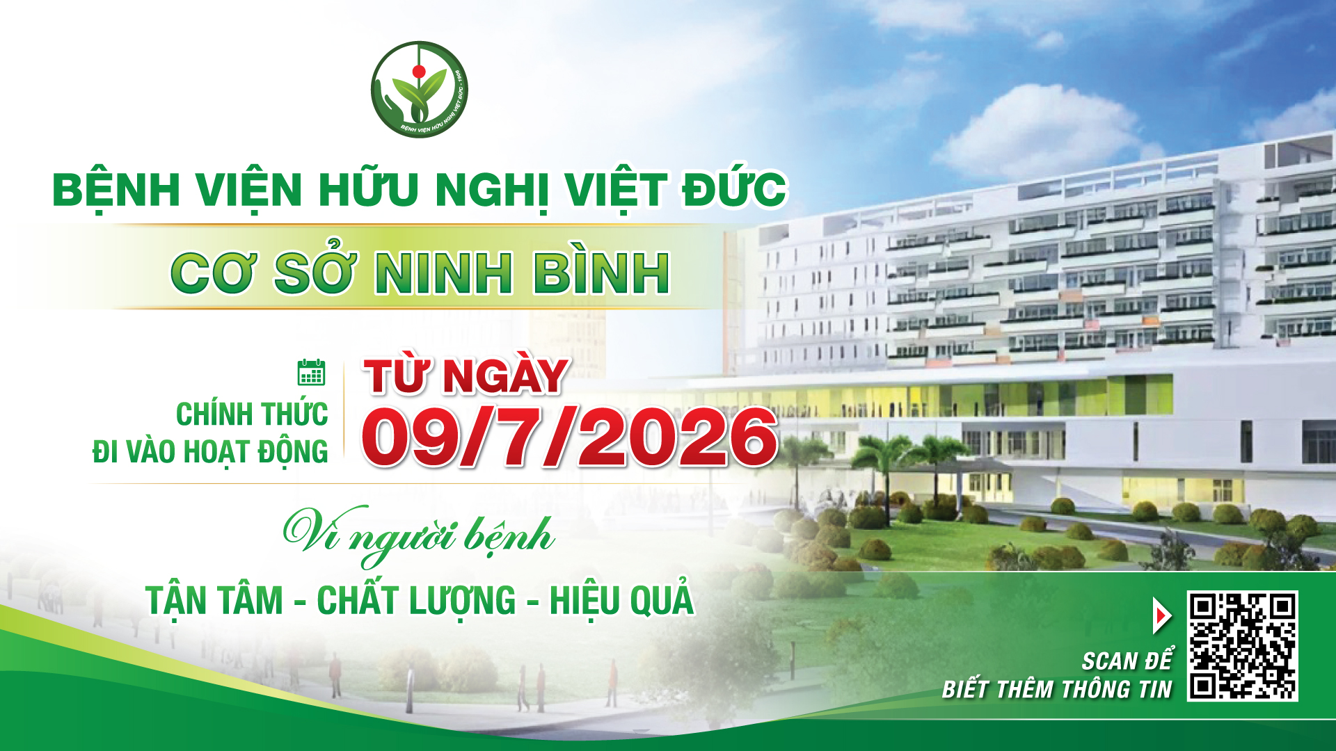 Bệnh viện Hữu nghị Việt Đức cơ sở Ninh Bình chính thức đi vào hoạt động từ ngày 09/7/2026